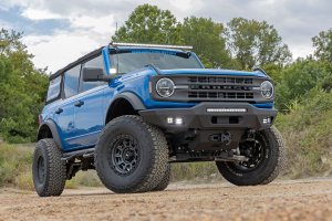 Ford Bronco Hidden Winch Mount - Front - Rough Country - Standard 4.5in X 10in 4 bolt Winch Mount - '21-'25